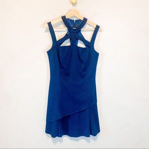 Jay Godfrey Navy Blue Strappy Neckline Mini Dress Size 8
